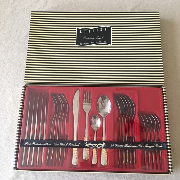 Vintage Other - Stateless Steel Silver 24 Piece Set Vintage Other - Stateless Steel Silver 24 Piece Set